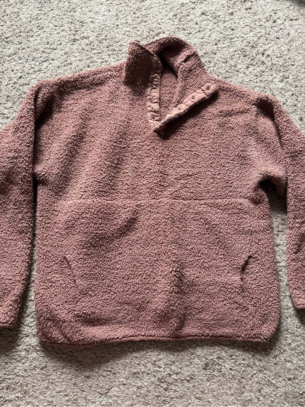 SKIMS Plush Half-Snap Turtleneck Sweater - Dusty Rose